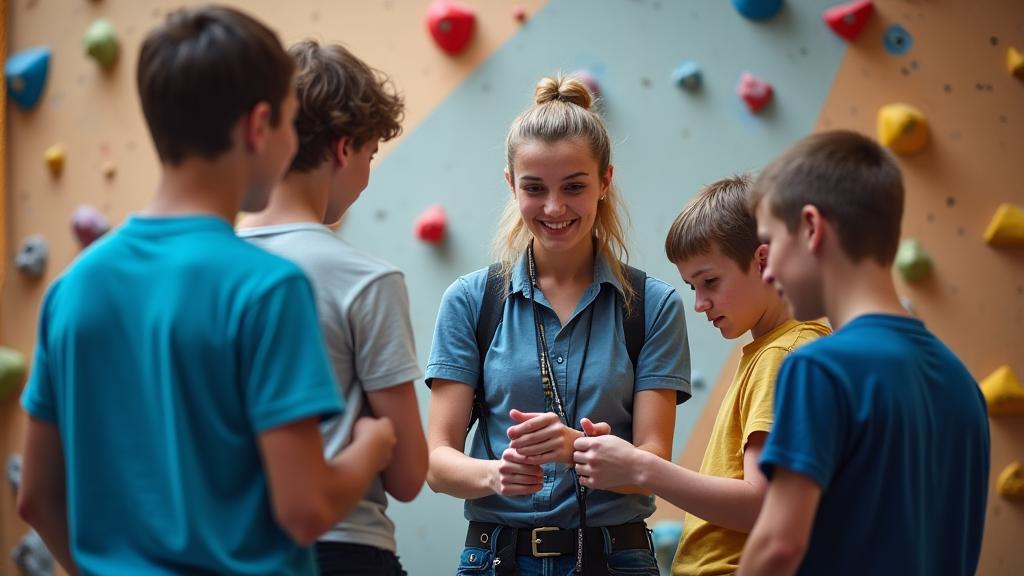 Workshop de escalada e treinamento de segurança